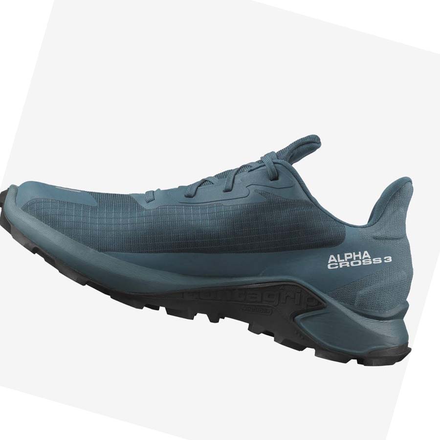 Tenis Para Trail Running Salomon ALPHACROSS 3 GORE-TEX Hombre Azules | MX 3538QMA